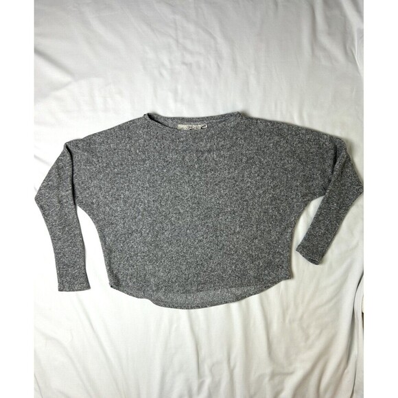 Label of Graded Goods H&M Gray Marled Crop Sweater Size L. SKU LRC4-2‎ - Picture 1 of 6
